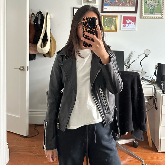 ALL SAINTS LEATHER JACKET - Picture 1 of 6